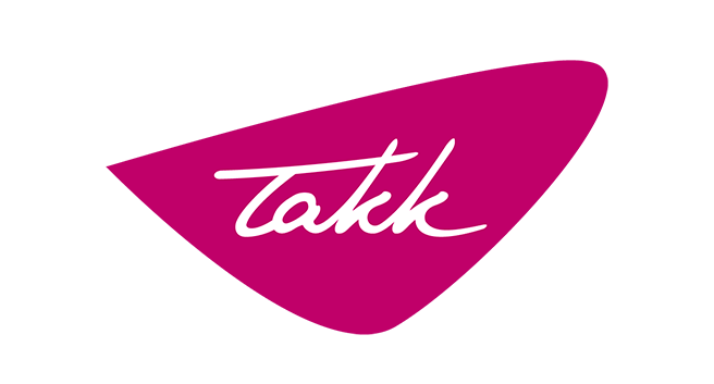 TAKK teksti punaisessa logomuodossa.